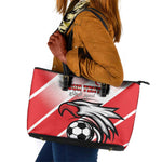 Custom Tunisia Football Leather Tote Bag Go Eagles of Carthage