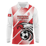 Custom Tunisia Football Long Sleeve Polo Shirt Go Eagles of Carthage