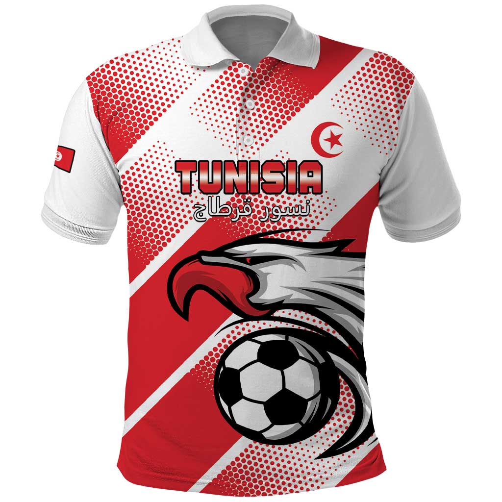 Custom Tunisia Football Polo Shirt Go Eagles of Carthage