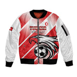 Custom Tunisia Football Sleeve Zip Bomber Jacket Go Eagles of Carthage
