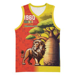 Afro Senegal Independence Day Basketball Jersey 65th Anniversary - Kente Pattern - African Pride