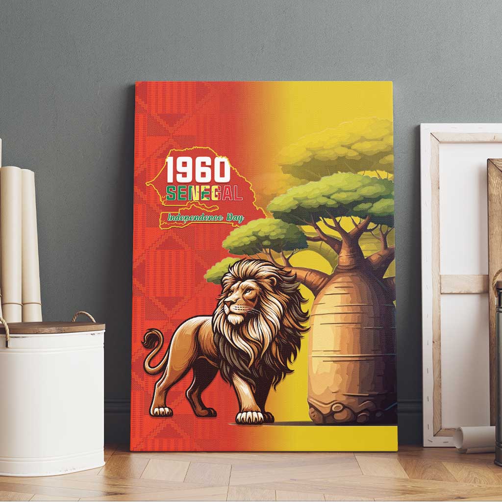 Afro Senegal Independence Day Canvas Wall Art 65th Anniversary - Kente Pattern
