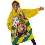 Happy Togo Independence Day Kid Wearable Blanket Hoodie Lion With Coat Of Arms - Kente Pattern