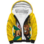 Happy Togo Independence Day Sherpa Hoodie Lion With Coat Of Arms - Kente Pattern
