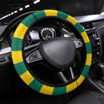 Happy Togo Independence Day Steering Wheel Cover Lion With Coat Of Arms - Kente Pattern