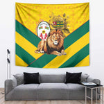 Happy Togo Independence Day Tapestry Lion With Coat Of Arms - Kente Pattern