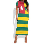 Togolese Independence Day Short Sleeve Bodycon Dress Flag Style LT15