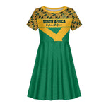 South Africa Soccer Custom Kid Short Sleeve Dress Bafana Bafana