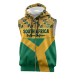 South Africa Soccer Custom Sleeveless Zip Hoodie Bafana Bafana - African Pride