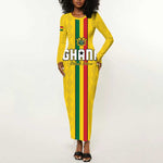 Custom Ghana Football Long Sleeve Bodycon Dress We Are Champions LT15