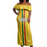 Custom Ghana Football Off Shoulder Maxi Dress We Are Champions