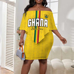 Custom Ghana Football Off Shoulder Short Dress We Are Champions