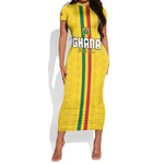 Custom Ghana Football Short Sleeve Bodycon Dress We Are Champions LT15