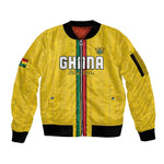 Custom Ghana Football Sleeve Zip Bomber Jacket We Are Champions