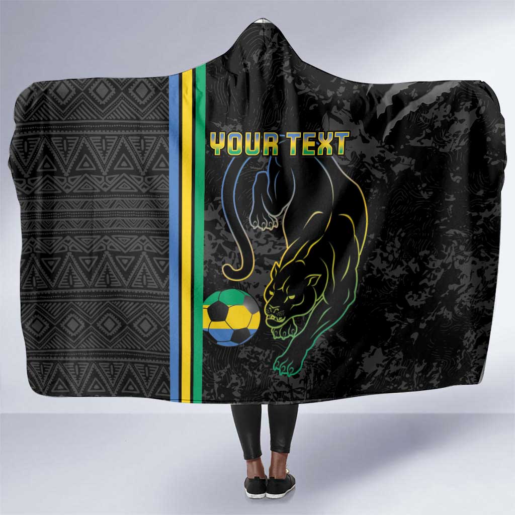 Custom Gabon Football Hooded Blanket Go Champions - Black Ver
