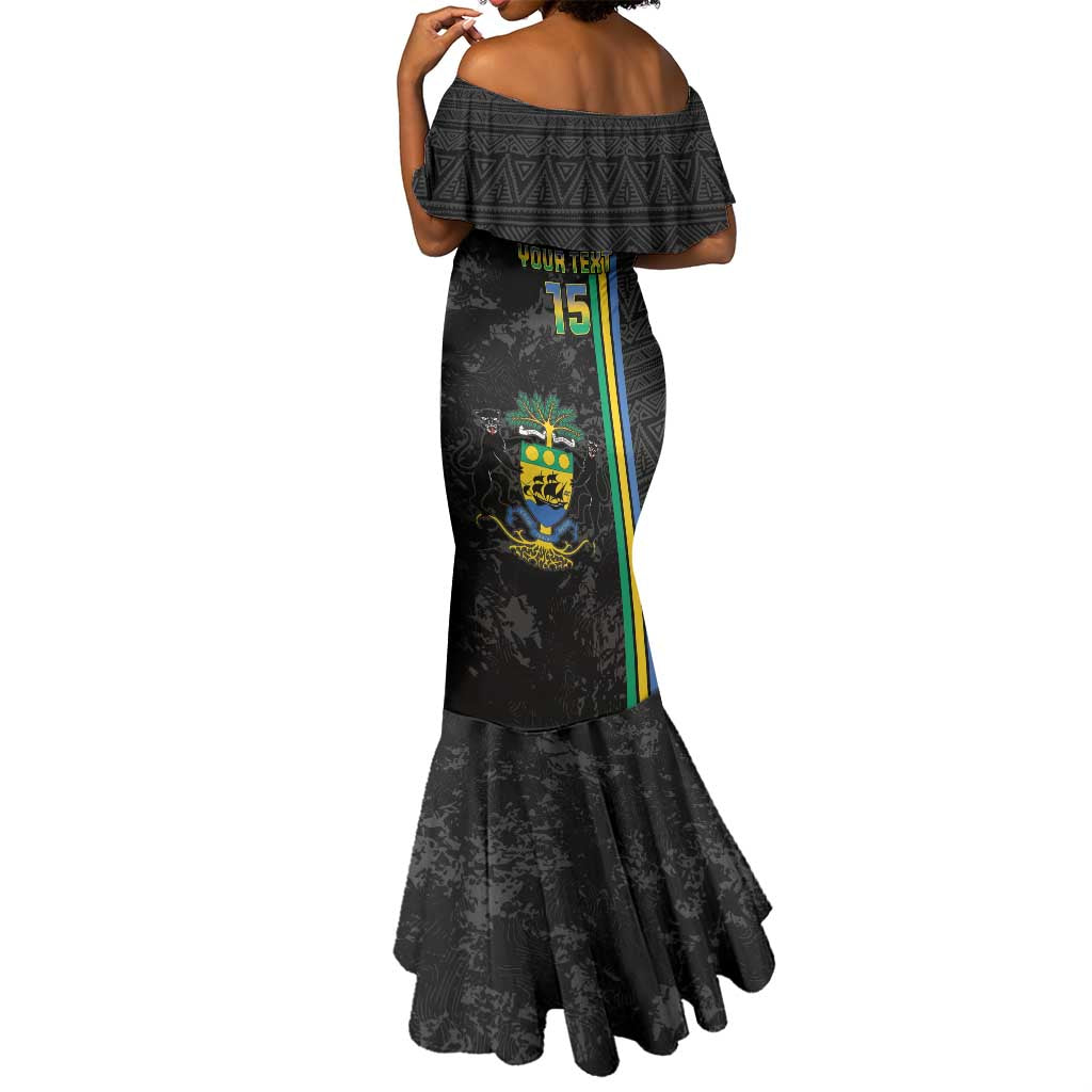 Custom Gabon Football Mermaid Dress Go Champions - Black Ver