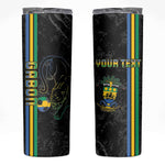 Custom Gabon Football Skinny Tumbler Go Champions - Black Ver