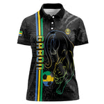 Custom Gabon Football Women Polo Shirt Go Champions - Black Ver