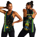 Custom Gabon Football Women Racerback Tank Go Champions - Black Ver