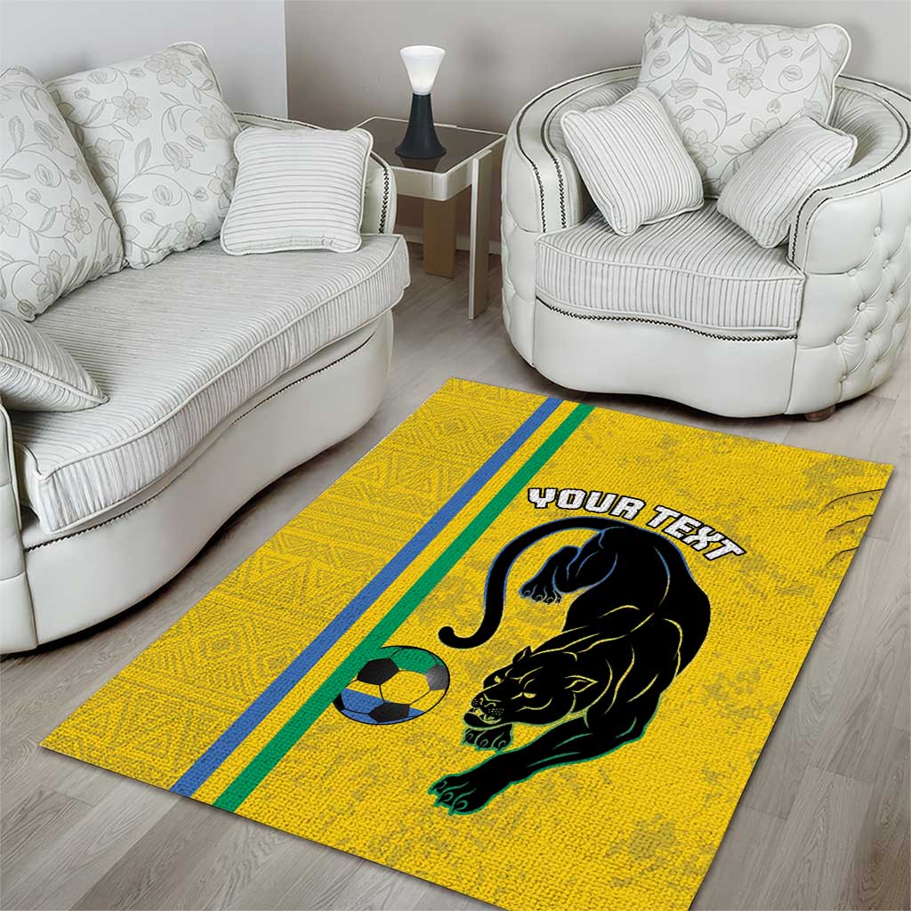 Custom Gabon Football Area Rug Go Champions - Yellow Ver