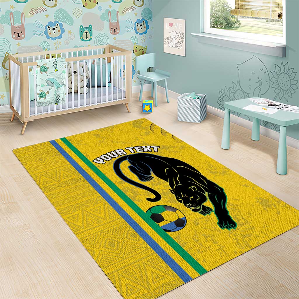 Custom Gabon Football Area Rug Go Champions - Yellow Ver