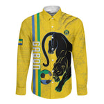 Custom Gabon Football Long Sleeve Button Shirt Go Champions - Yellow Ver
