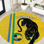 Custom Gabon Football Round Carpet Go Champions - Yellow Ver