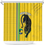 Custom Gabon Football Shower Curtain Go Champions - Yellow Ver
