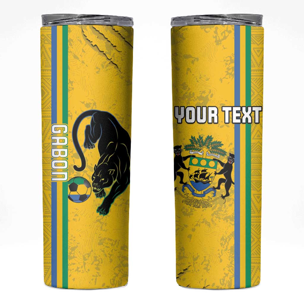 Custom Gabon Football Skinny Tumbler Go Champions - Yellow Ver