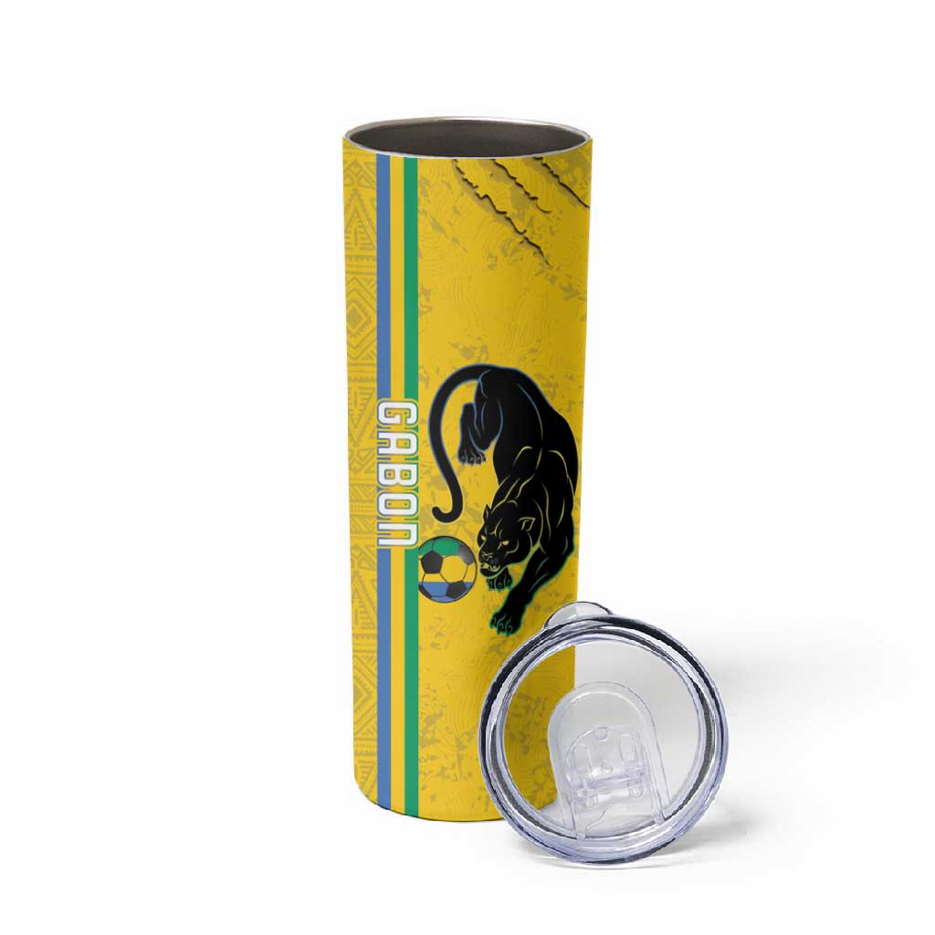 Custom Gabon Football Skinny Tumbler Go Champions - Yellow Ver