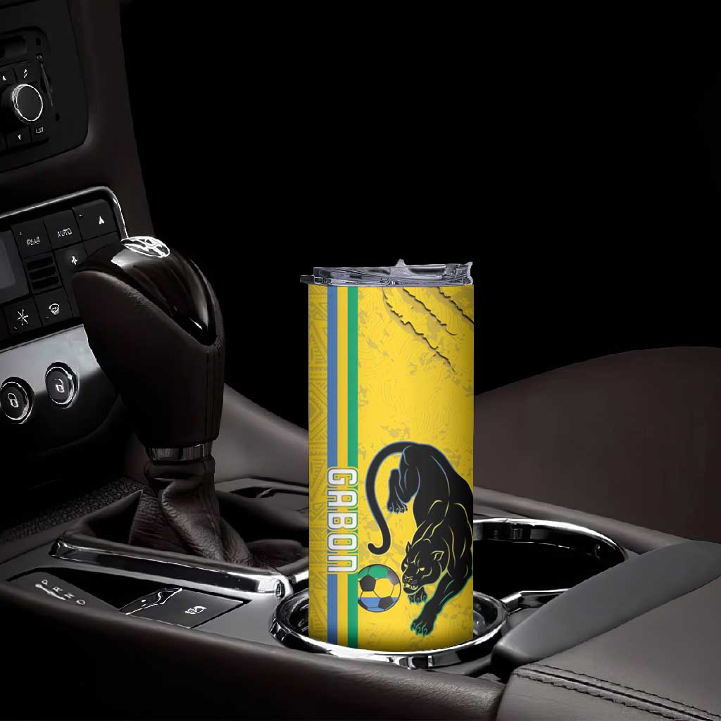 Custom Gabon Football Skinny Tumbler Go Champions - Yellow Ver