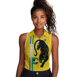 Custom Gabon Football Women Sleeveless Polo Shirt Go Champions - Yellow Ver