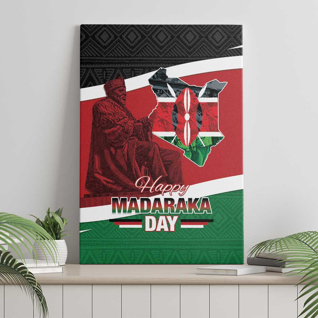 Kenya Madaraka Day Canvas Wall Art Jomo Kenyatta With Map