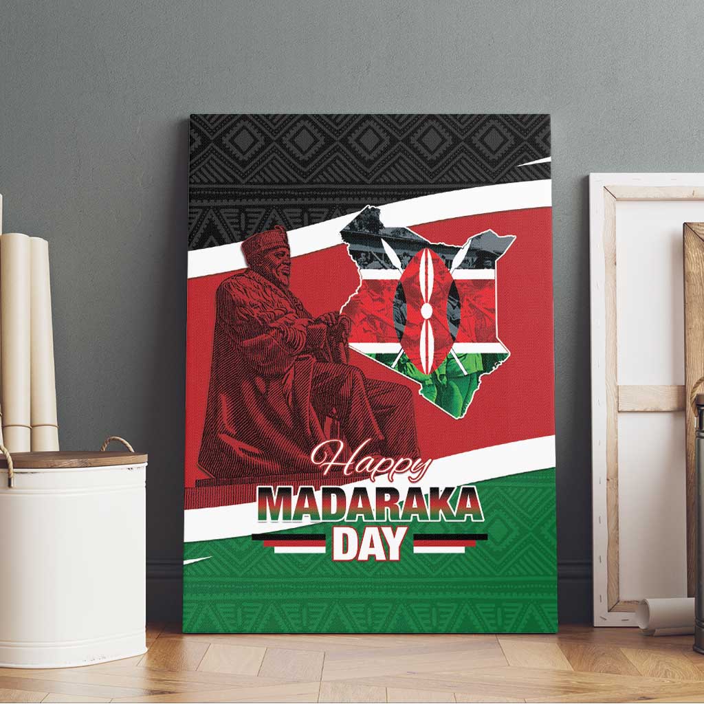 Kenya Madaraka Day Canvas Wall Art Jomo Kenyatta With Map