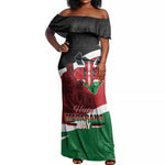 Kenya Madaraka Day Off Shoulder Maxi Dress Jomo Kenyatta With Map