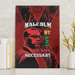 Malcolm X By Any Means Necessary Canvas Wall Art Retro Style