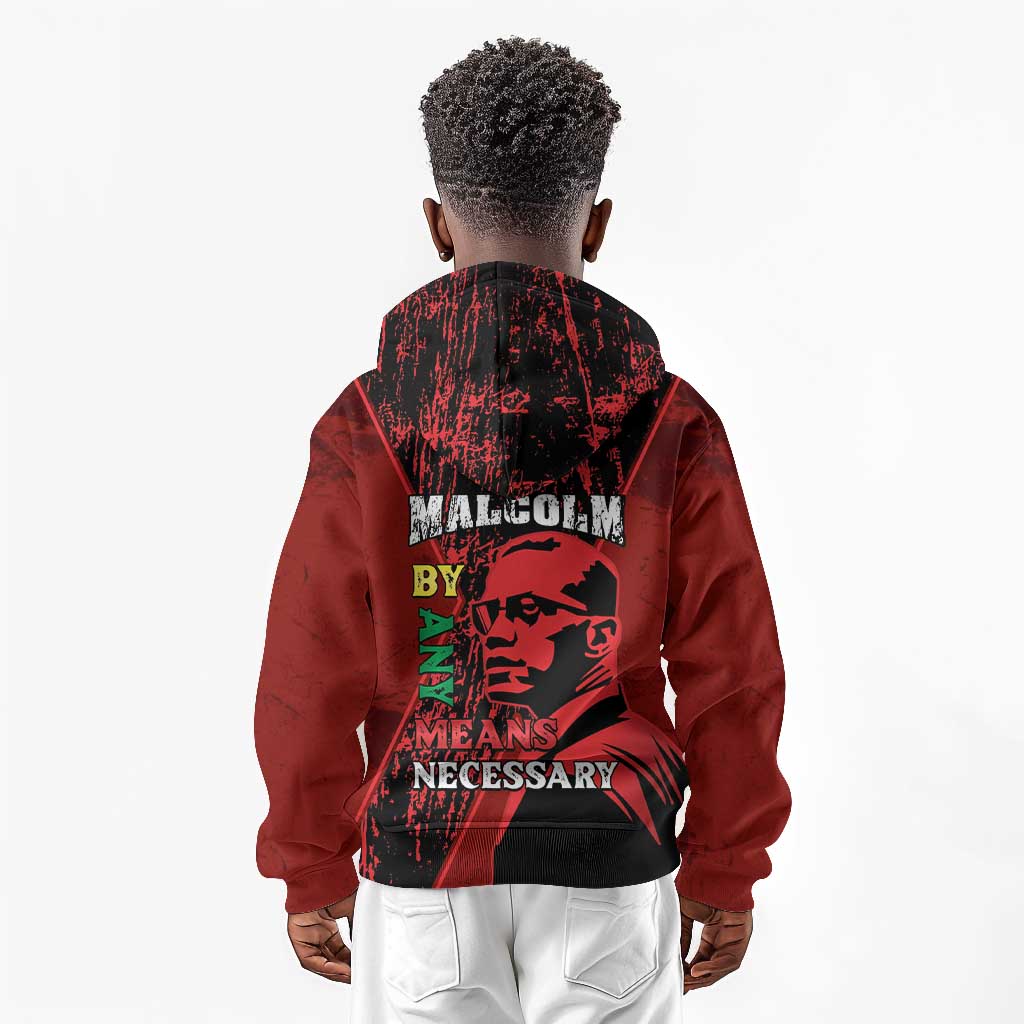 Malcolm X By Any Means Necessary Kid Hoodie Retro Style