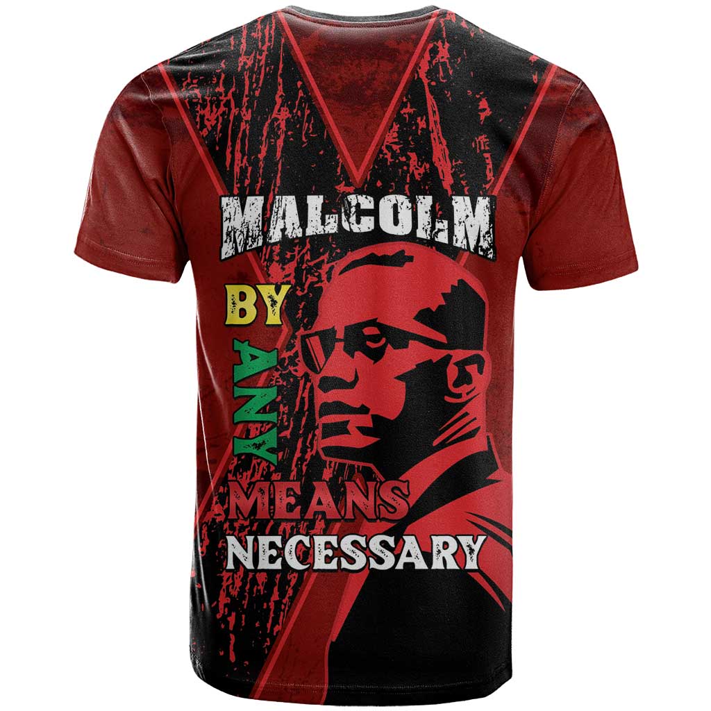 Malcolm X By Any Means Necessary T shirt Retro Style