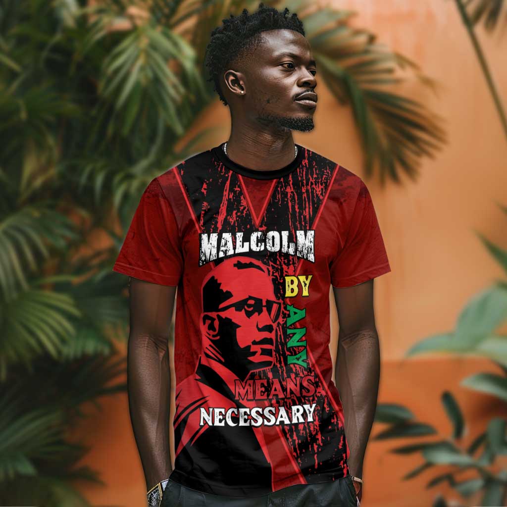 Malcolm X By Any Means Necessary T shirt Retro Style