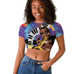 Satchmofest What a Wonderful World Raglan Cropped T shirt King Of Jazz SummerFest - African Pride