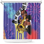 Satchmofest What a Wonderful World Shower Curtain King Of Jazz SummerFest - African Pride