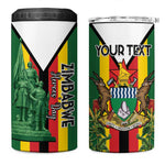 Personalized Zimbabwe Heroes' Day 4 in 1 Can Cooler Tumbler Nyika yeZimbabwe Monument - Coat Of Arms - African Pride