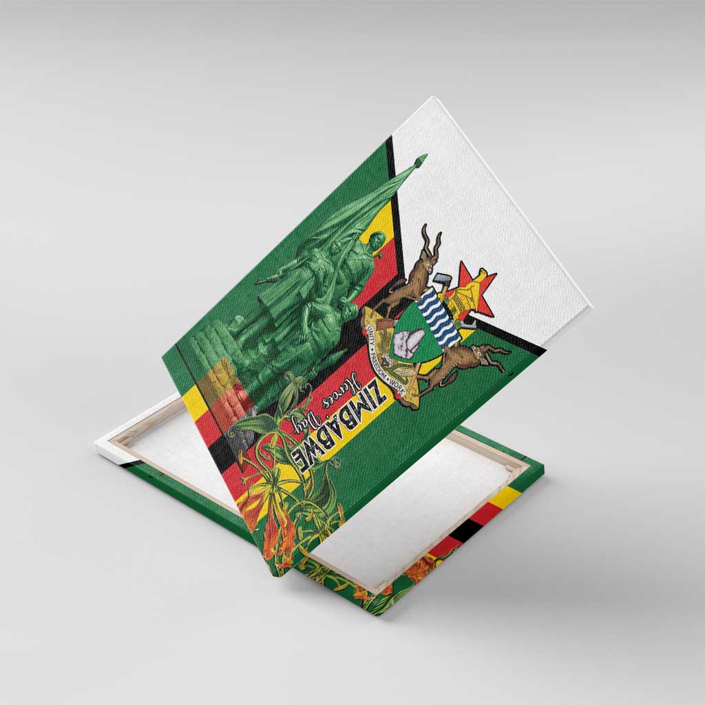 Zimbabwe Heroes' Day Canvas Wall Art Nyika yeZimbabwe Monument - Coat Of Arms - African Pride