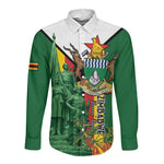 Personalized Zimbabwe Heroes' Day Long Sleeve Button Shirt Nyika yeZimbabwe Monument - Coat Of Arms - African Pride