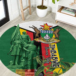 Zimbabwe Heroes' Day Round Carpet Nyika yeZimbabwe Monument - Coat Of Arms - African Pride