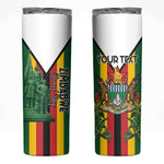 Personalized Zimbabwe Heroes' Day Skinny Tumbler Nyika yeZimbabwe Monument - Coat Of Arms - African Pride
