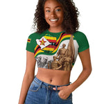 Happy Heroes Day Zimbabwe Raglan Cropped T shirt Unity Freedom Work - African Pride