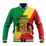 Personalized Republique du Congo Baseball Jacket Coat Of Arms African Pattern - African Pride