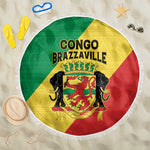 Republique du Congo Beach Blanket Coat Of Arms African Pattern - African Pride