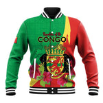 Personalized Congo-Brazzaville National Day Baseball Jacket Coat Of Arms With Map - African Pride